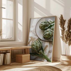 Three Fresh Artichokes Poster