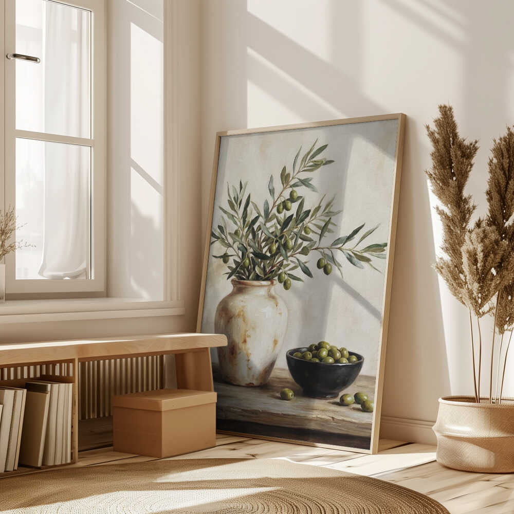 A Ceramic Bowl With Olives Poster