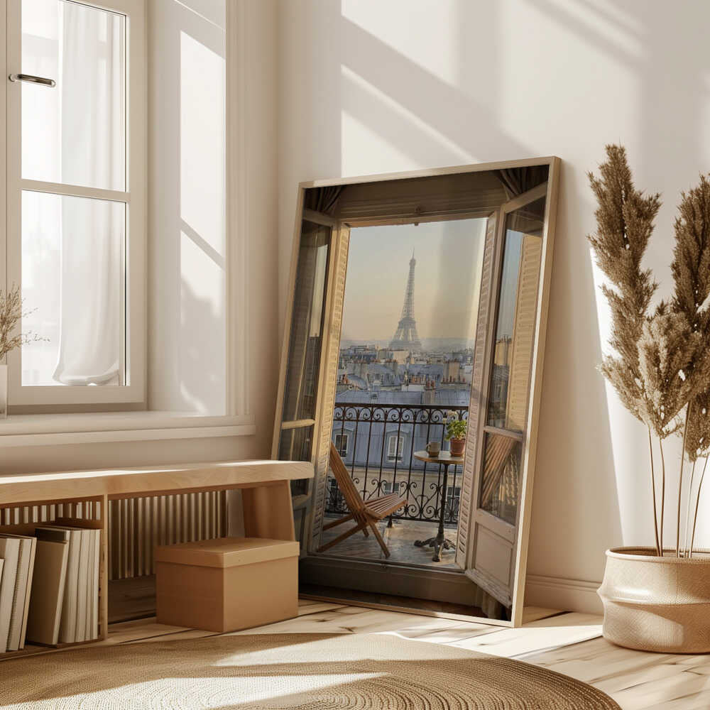 Parisian Balcony View Poster