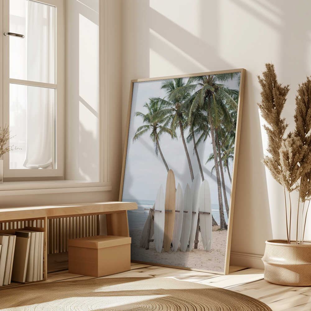 Surfboards On the Beach Poster