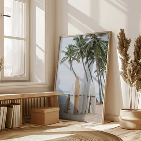 Surfboards On the Beach Poster