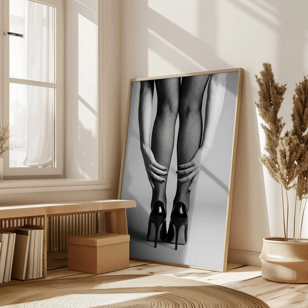High Heels and Fishnet Stockings Poster