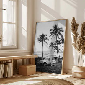 At the Beachbw Poster