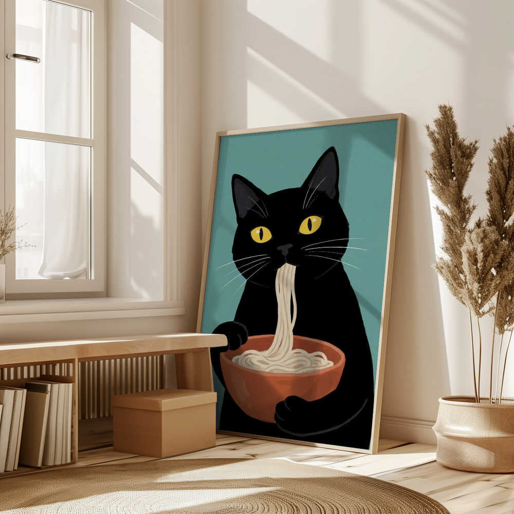 Noodle Cat No 2 Poster