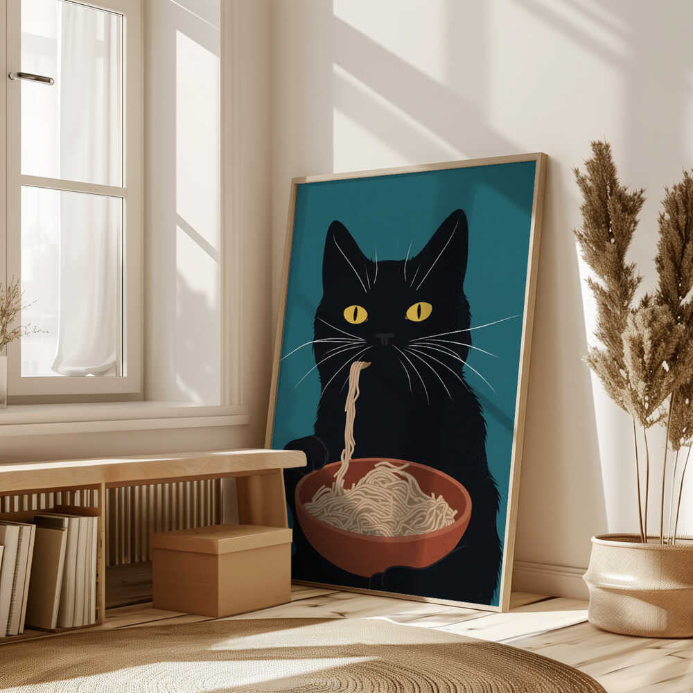 Noodle Cat No 3 Poster