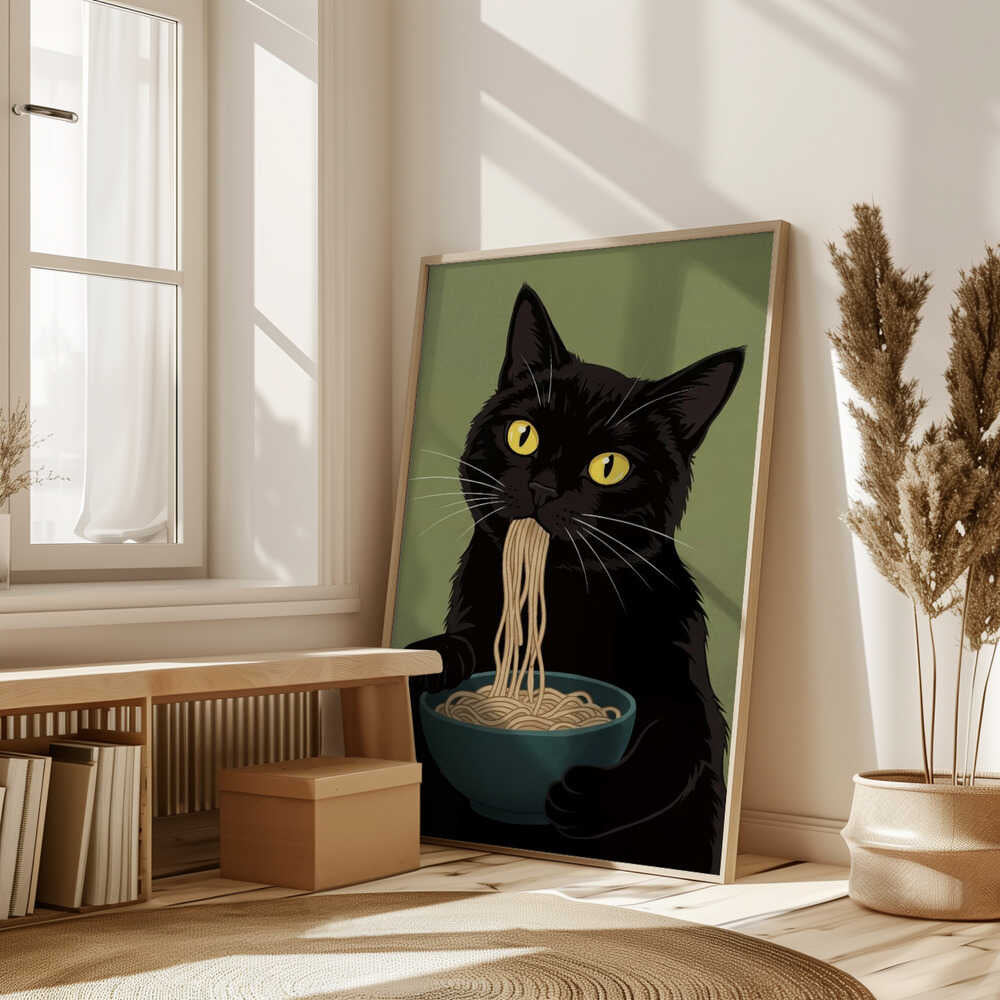 Noodle Cat No 4 Poster