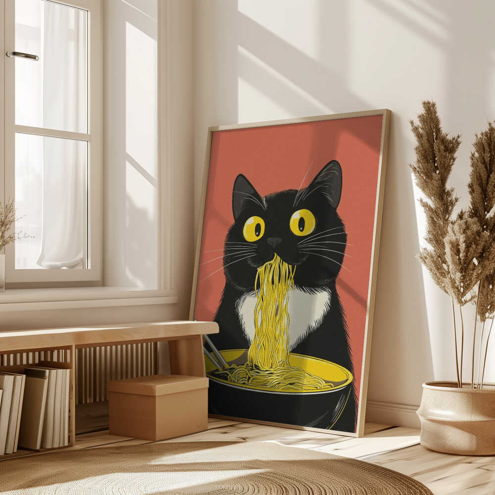 Noodle Cat No 6 Poster