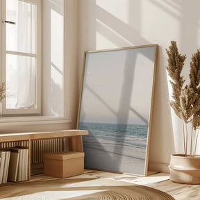 Warm Serene Beach Landscape Clear Sky Poster