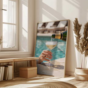 Luxury Poolside Champagne Poster