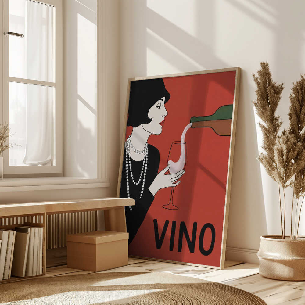 Elegant Flapper Wine Pour Poster