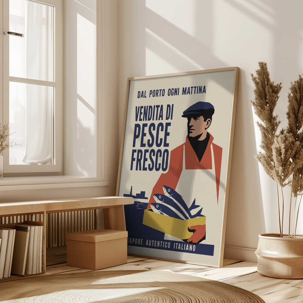 Italian Fish Market Poster