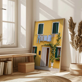 Yellow House Laundry Day Poster