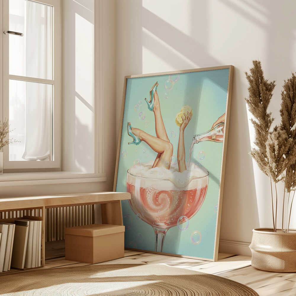 Champagne Bubble Bath Poster