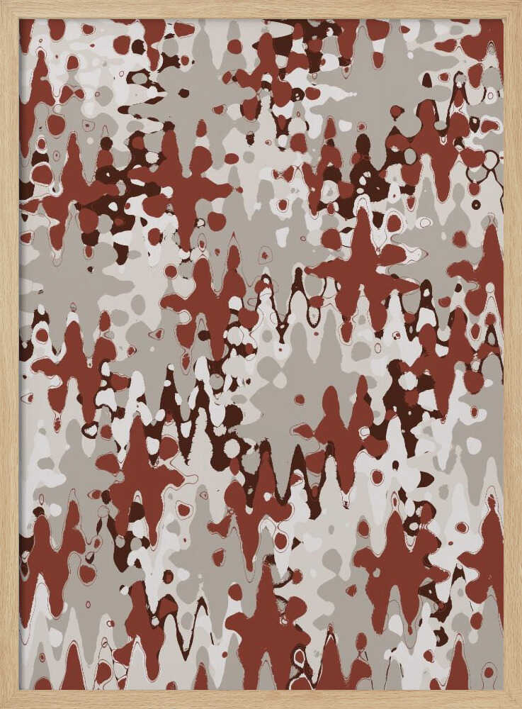 Crimson Wavescape Poster