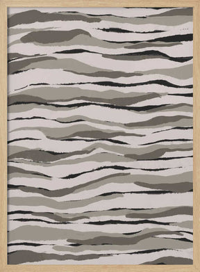 Monochrome Waves Poster