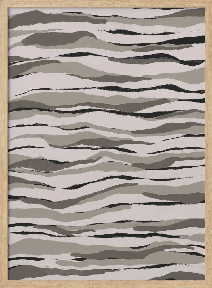 Monochrome Waves Poster
