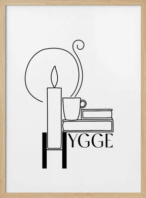 Hygge line art illustration Poster