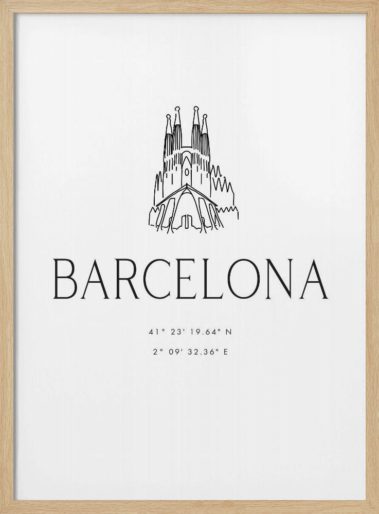 Barcelona city coordinates Poster