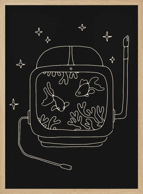 Astronaut and Fishes Poster