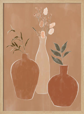 Set of Flower Vases Poster