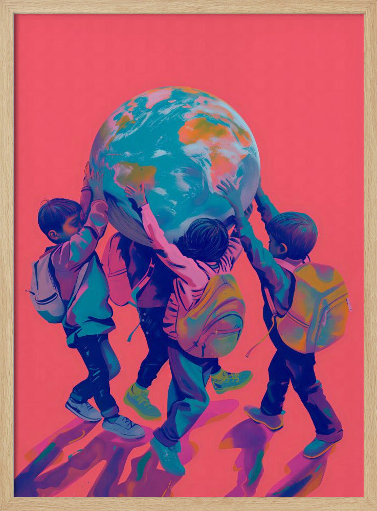 Children Carrying the World Poster