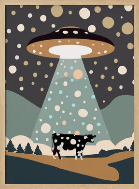 UFO &amp; cow Poster