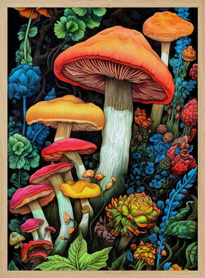 Nature 3 mushrooms Poster