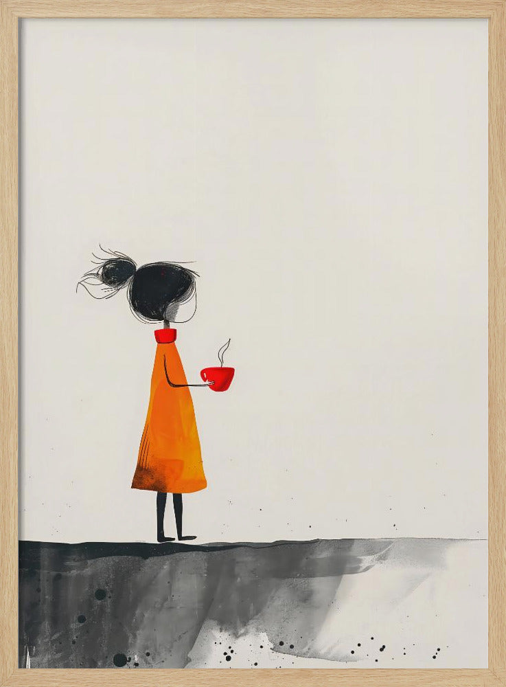 The Girl With the Red Coffee Cup Poster