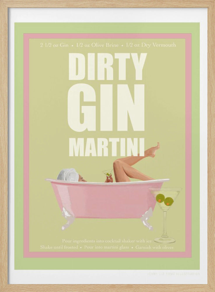 Jlr Cocktails- Dirty Gin Martini Poster