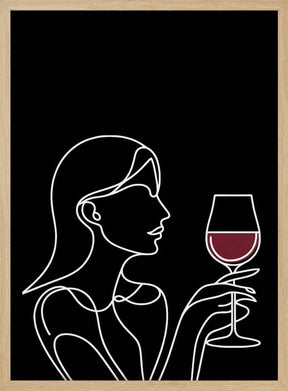 Woman and Wine On Black 2 Poster