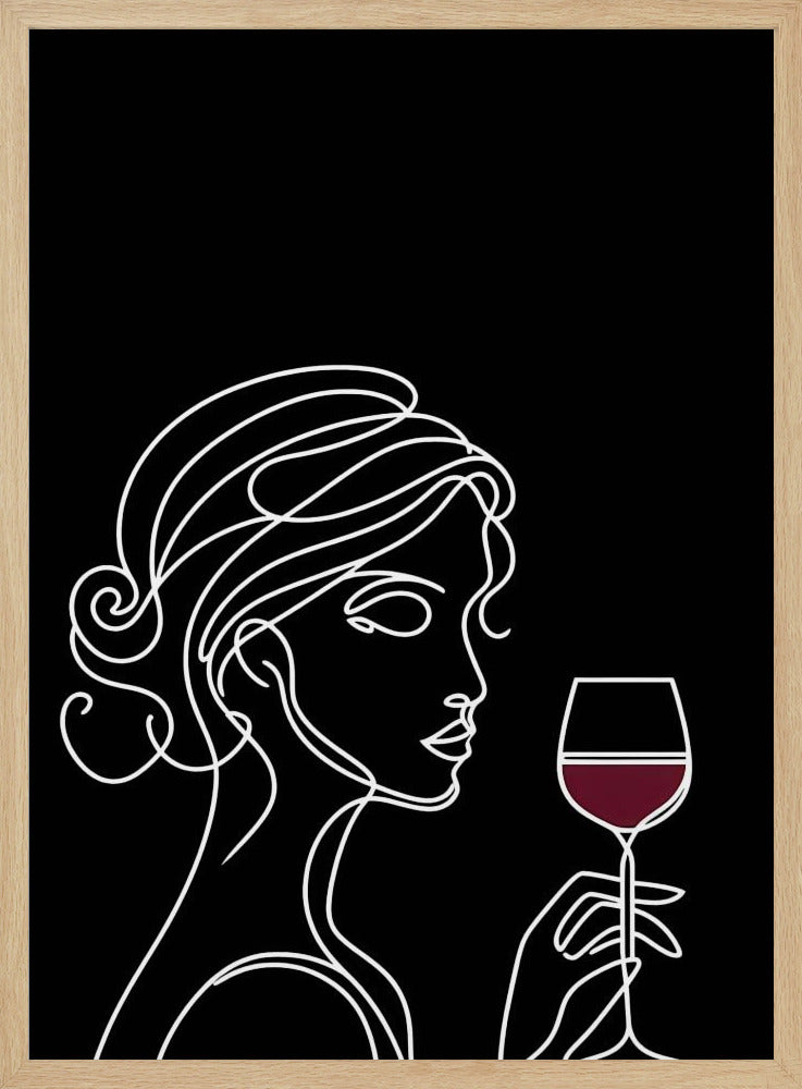 Woman and Wine On Black 3 Poster