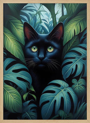 Cat In Bushes Poster