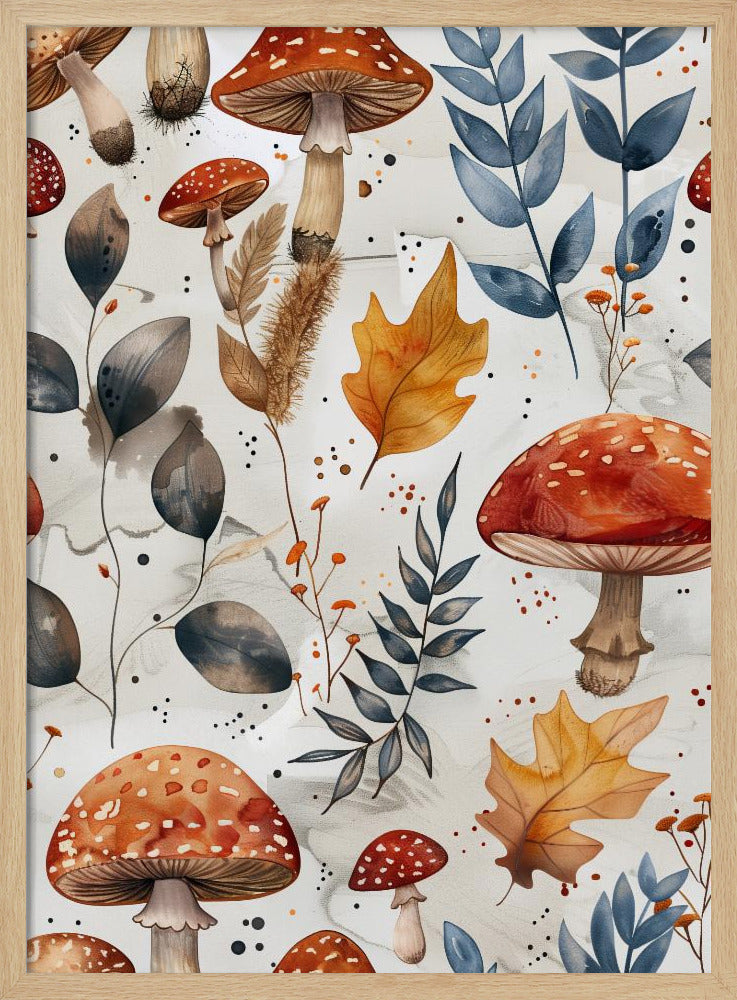 Nature Flowers and Leaves Watercolor Art (105) Poster