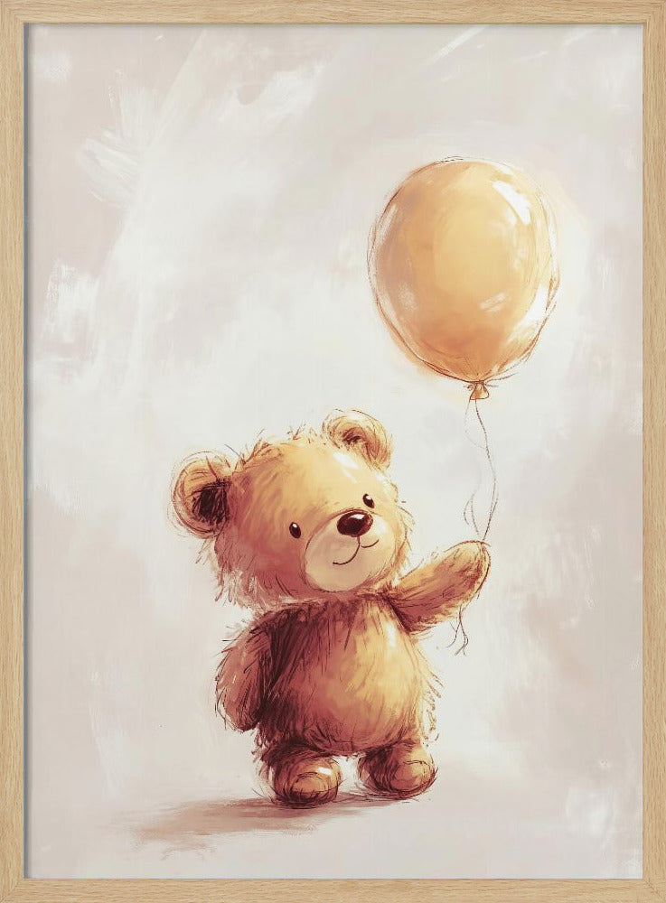 Teddy Bear and Balloon Poster