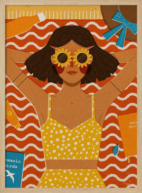 Girl at the Beach Poster