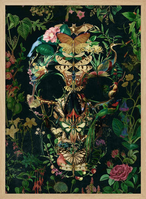 Papillon Skull Poster