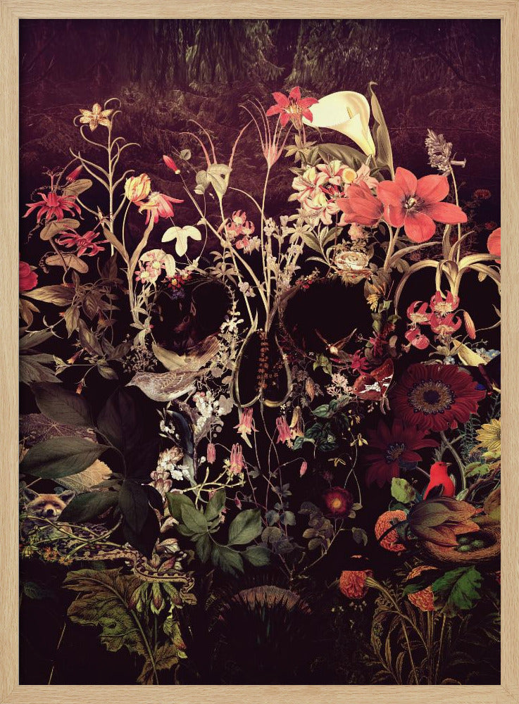 Bloom Skull Poster