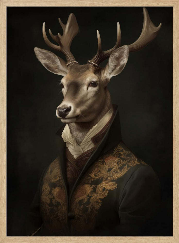 Stag Portrait Poster