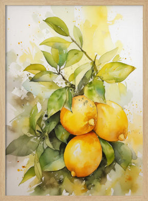 Lemons and Leaves Poster