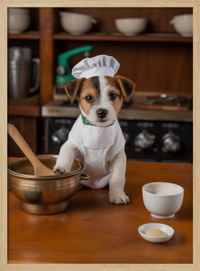 Jack Russell Puppy Chef Poster