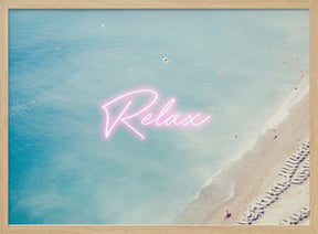 French Riviera Relax Neon Poster