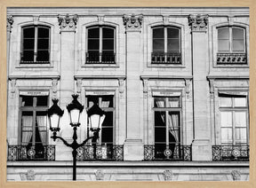 Paris Lamps Black And White Poster