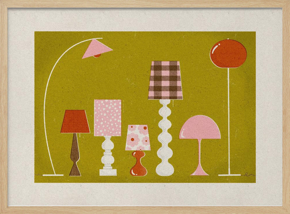 Mid Century Modern Lamps Poster