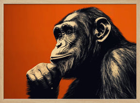 Thinking Monkey Poster