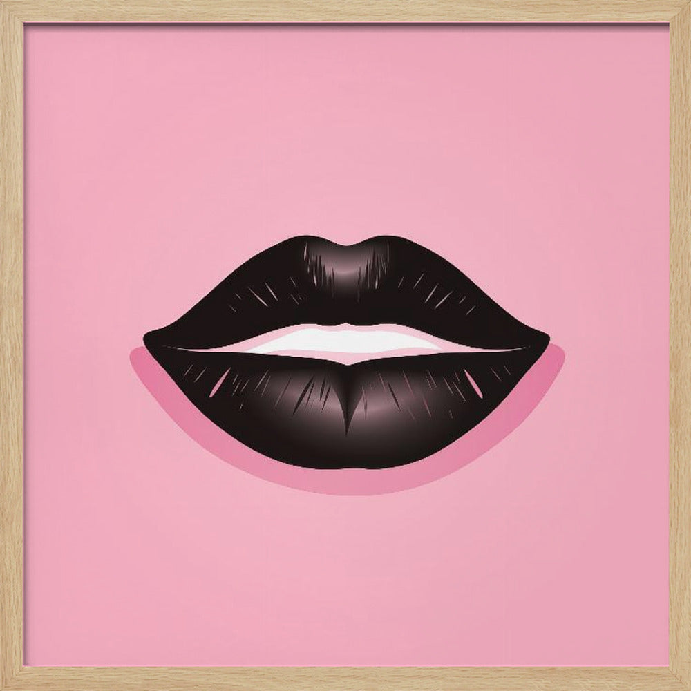 Lips In Black and Pink Poster