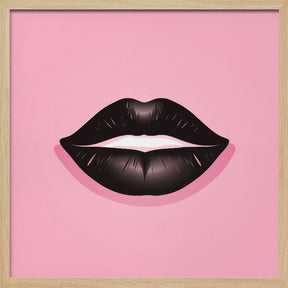 Lips In Black and Pink Poster