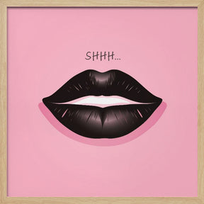 Lips In Black and Pink Poster