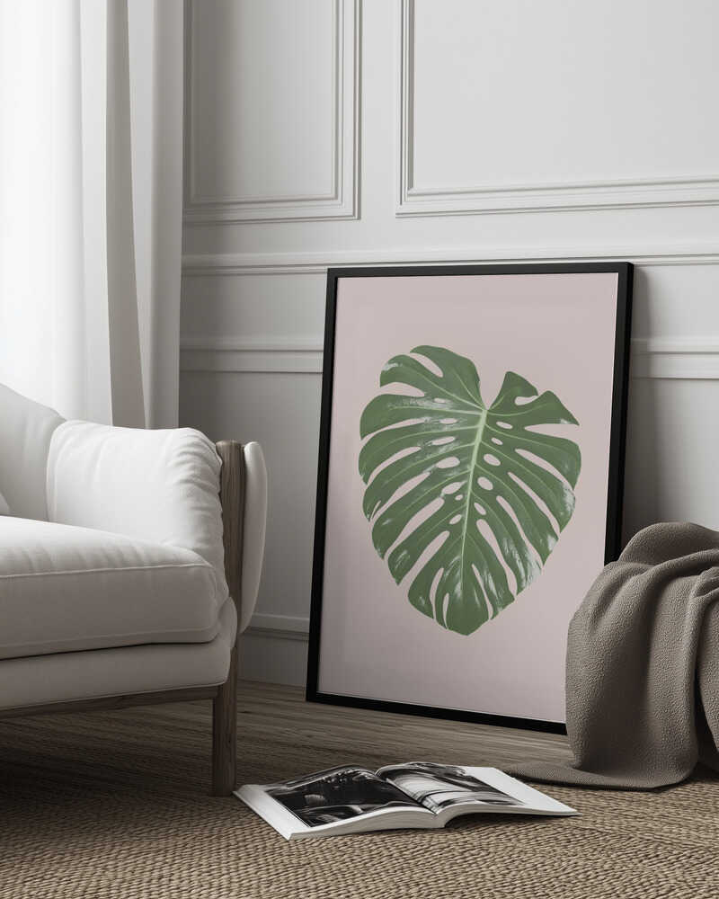 Monstera Leaf Blush Poster