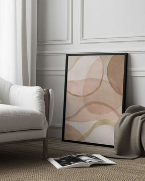 Blush and Brown Abstract Poster