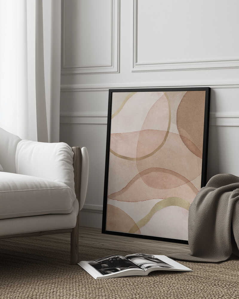 Blush and Brown Abstract Poster